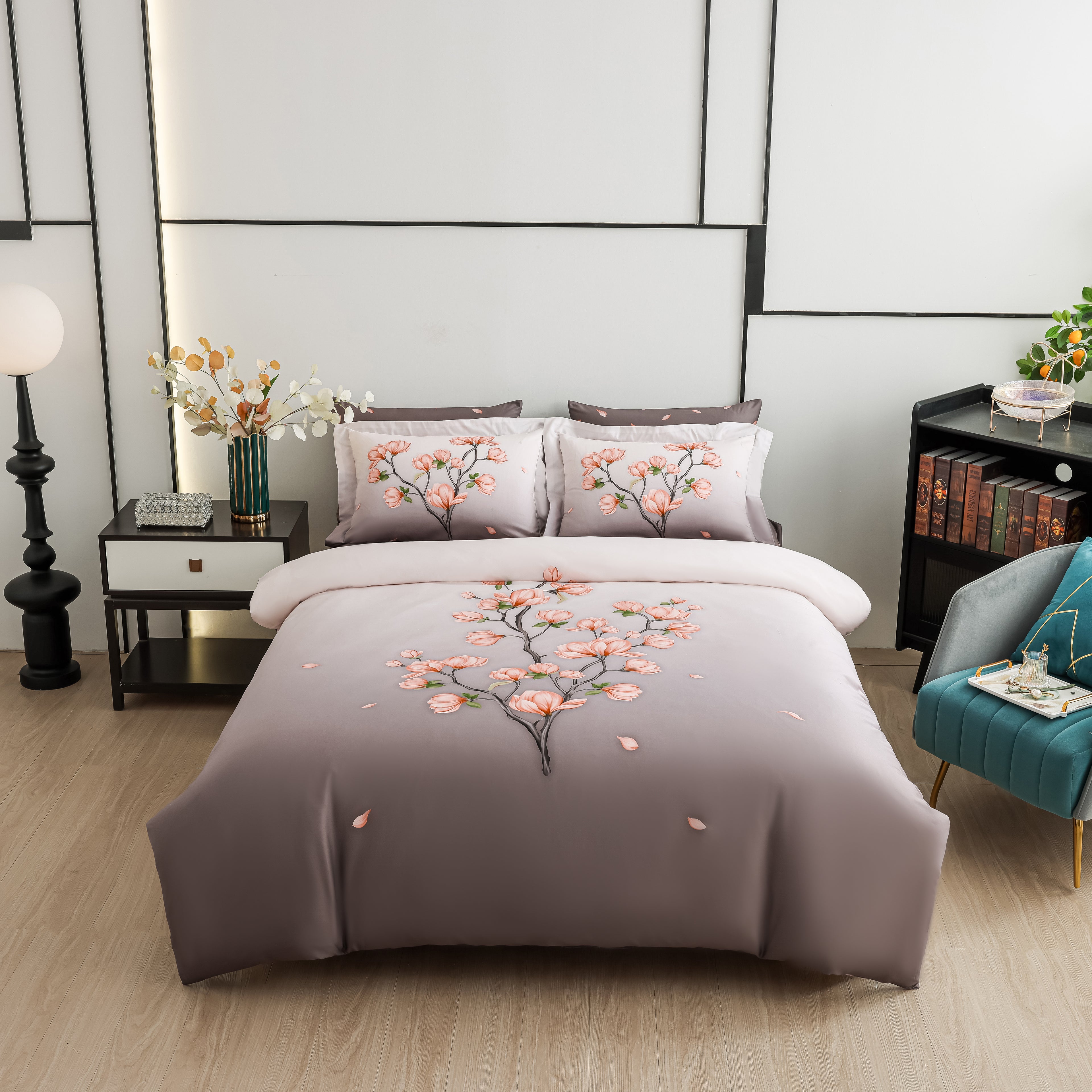 Peach Magnolias Bed Linen Set