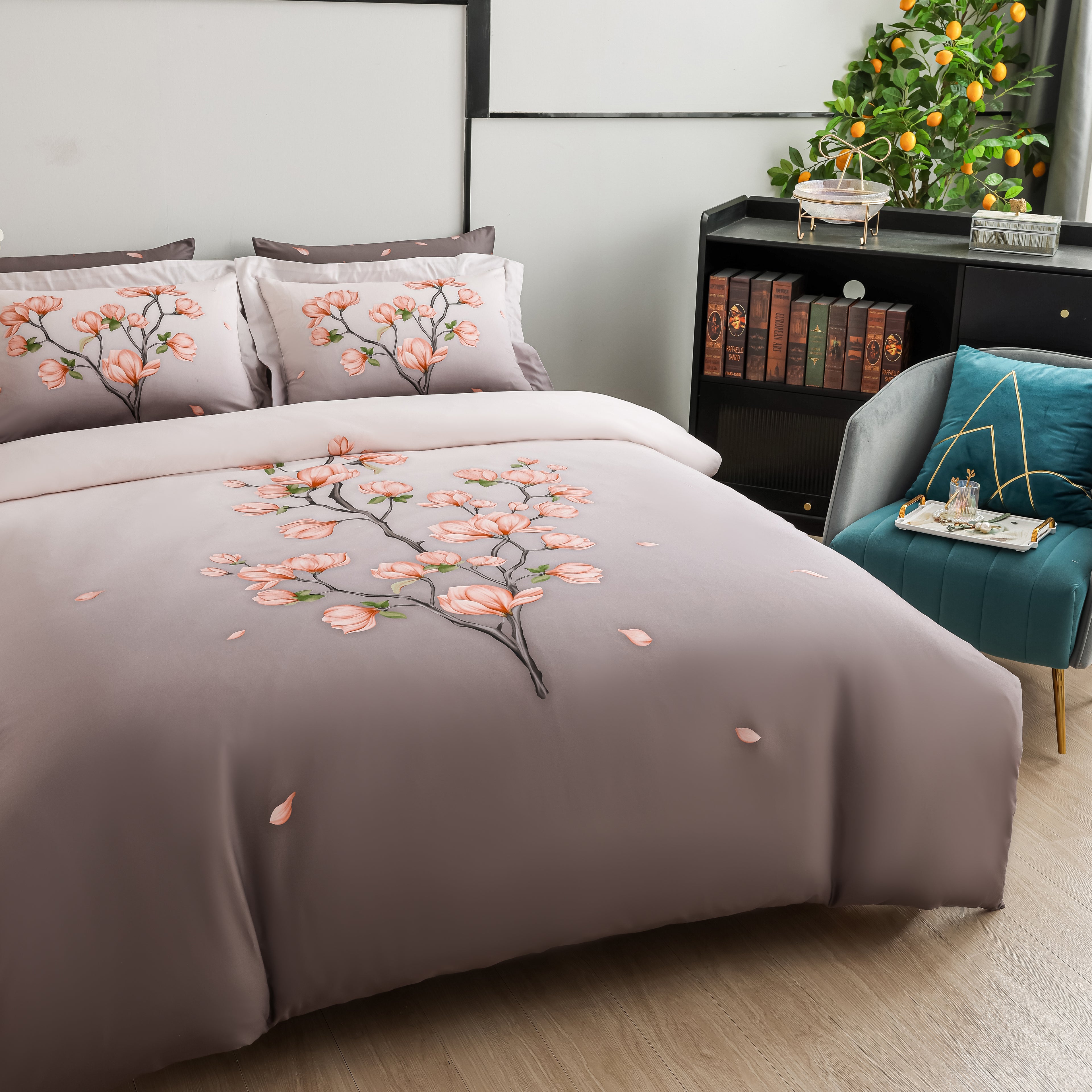 Peach Magnolias Bed Linen Set