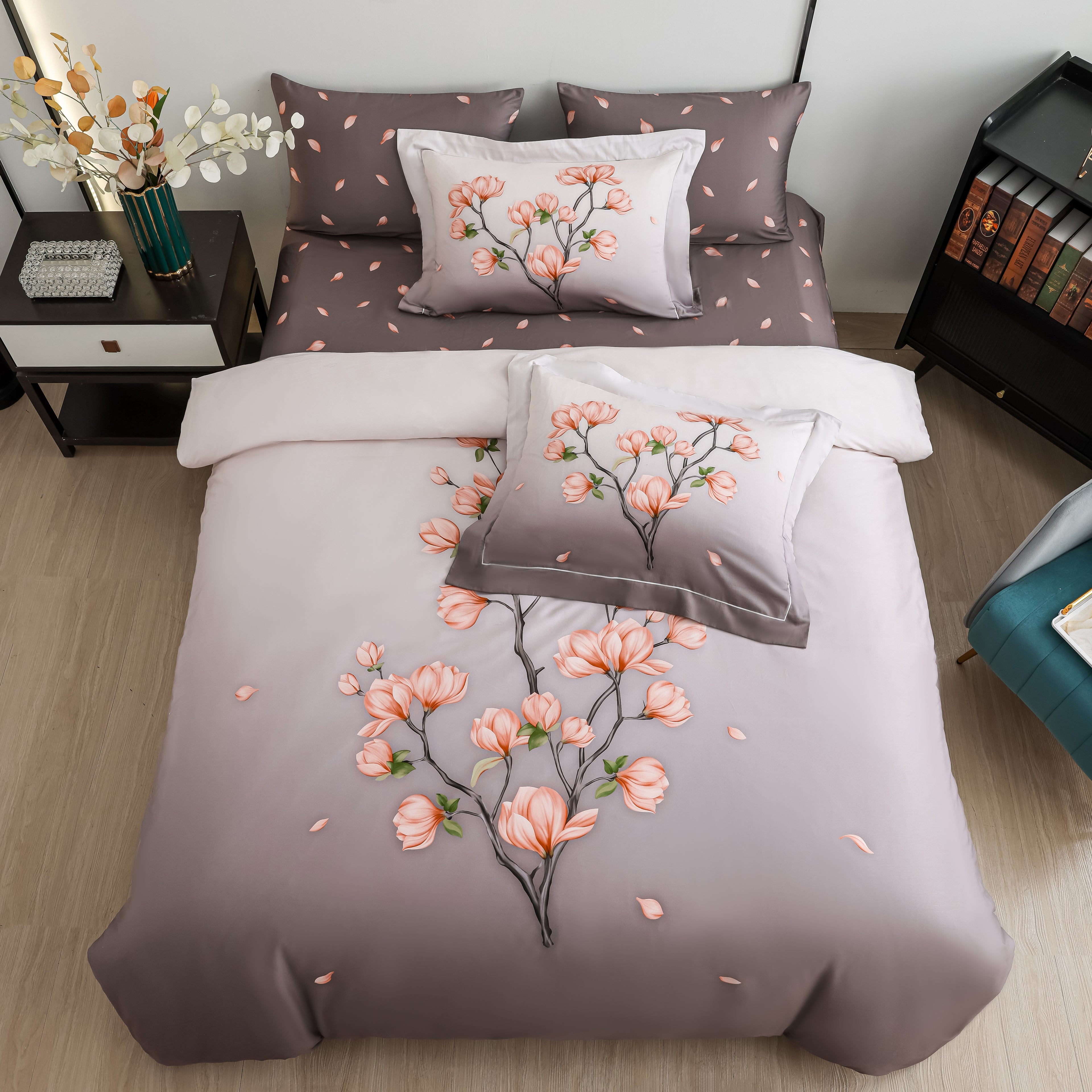 Peach Magnolias Bed Linen Set