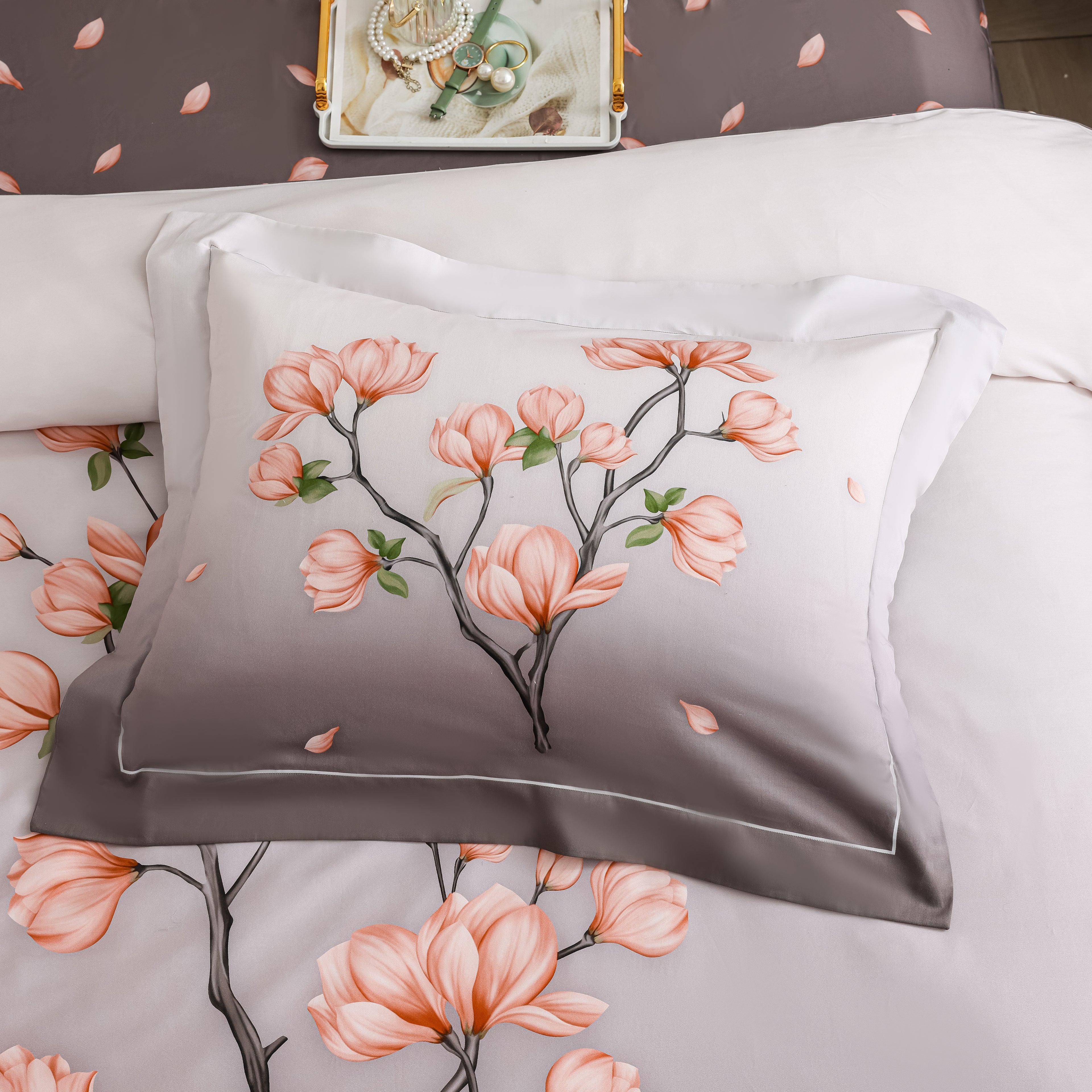 Peach Magnolias Bed Linen Set