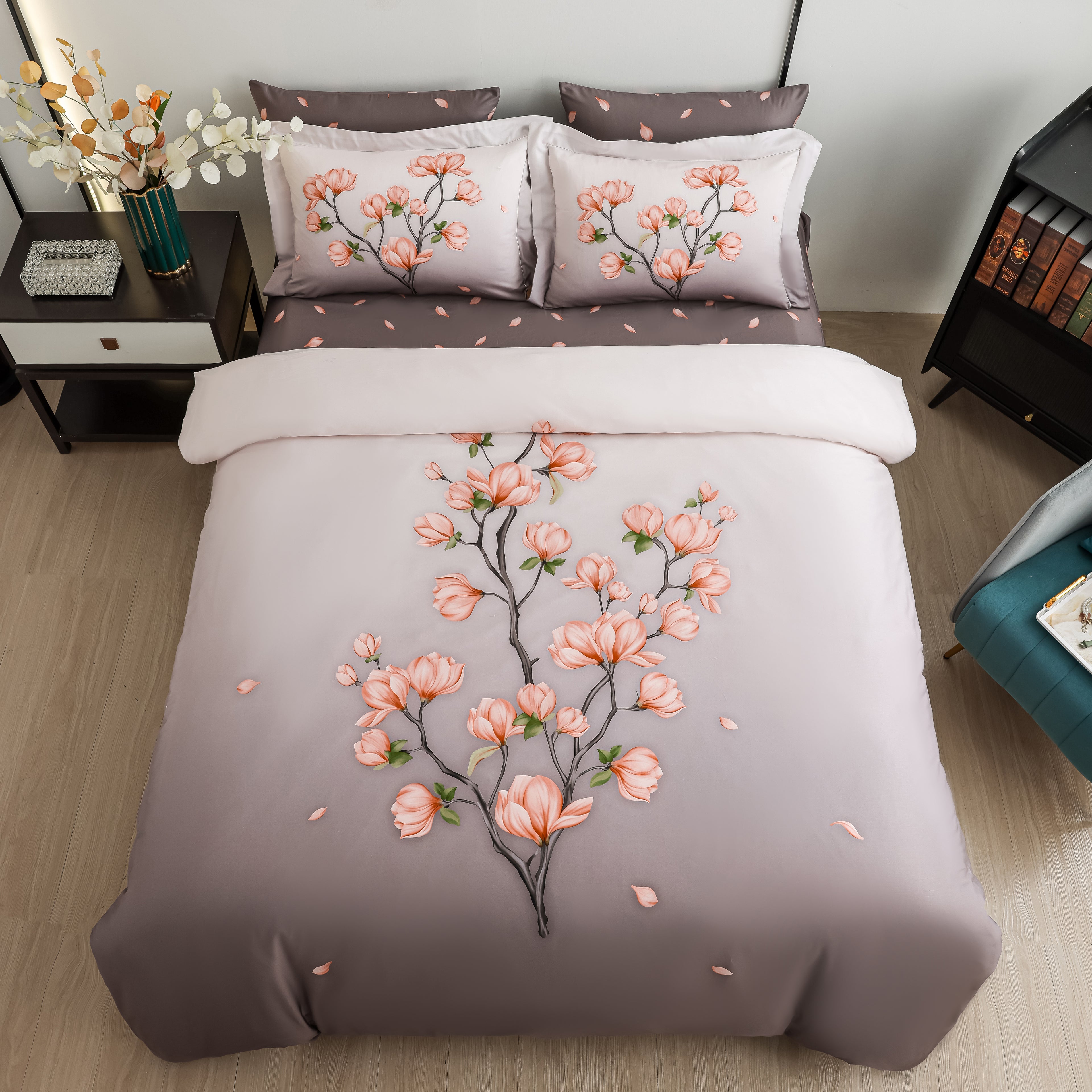 Peach Magnolias Bed Linen Set