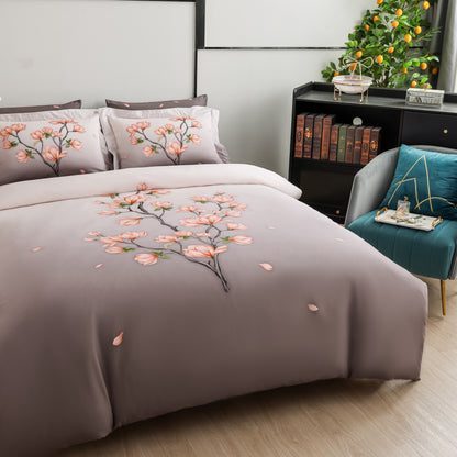 Peach Magnolias Bed Linen Set