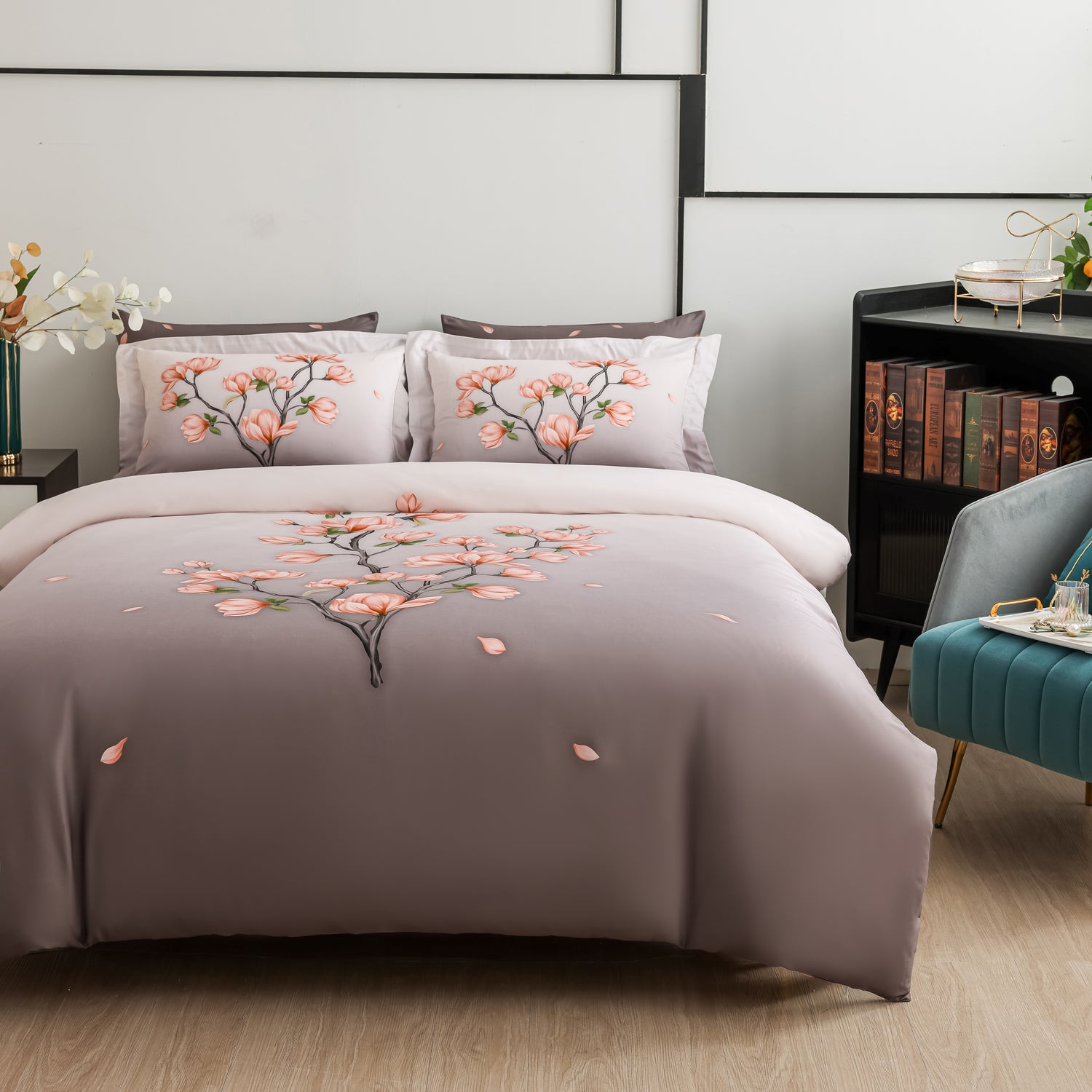 Peach Magnolias Bed Linen Set